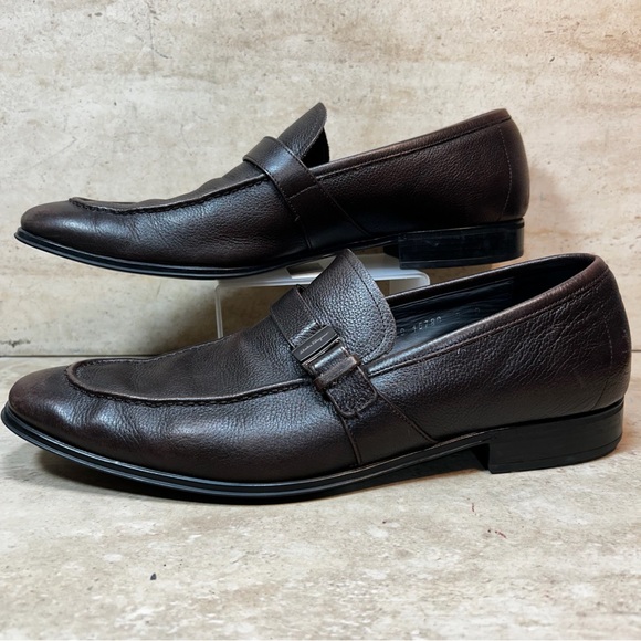 Salvatore Ferragamo Dark Brown Leather Loafers